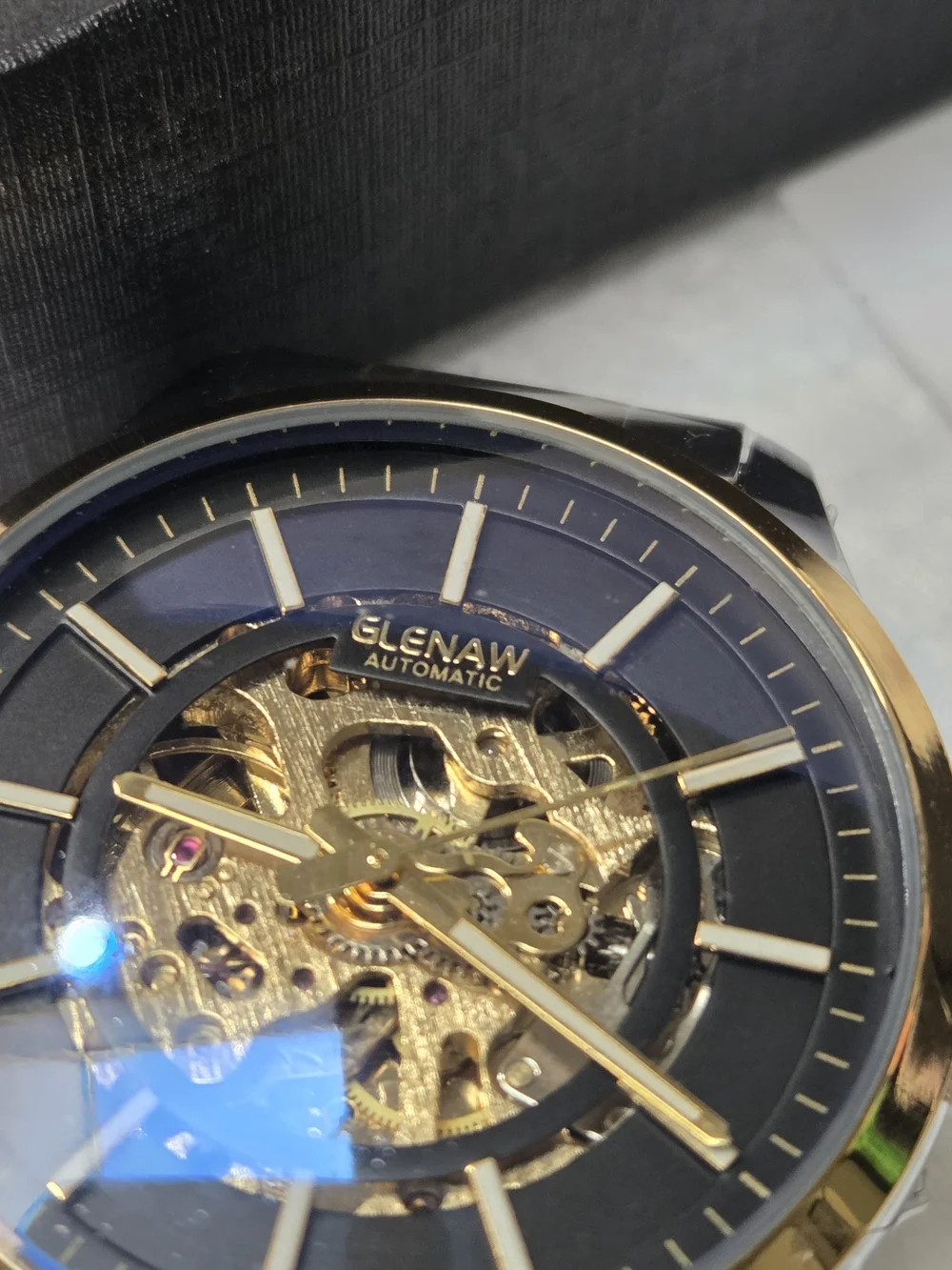FULLY AUTOMATIC GLENOW Skeleton Dial Two-Tone Automatic Wristwatch BY DAXIAOYU